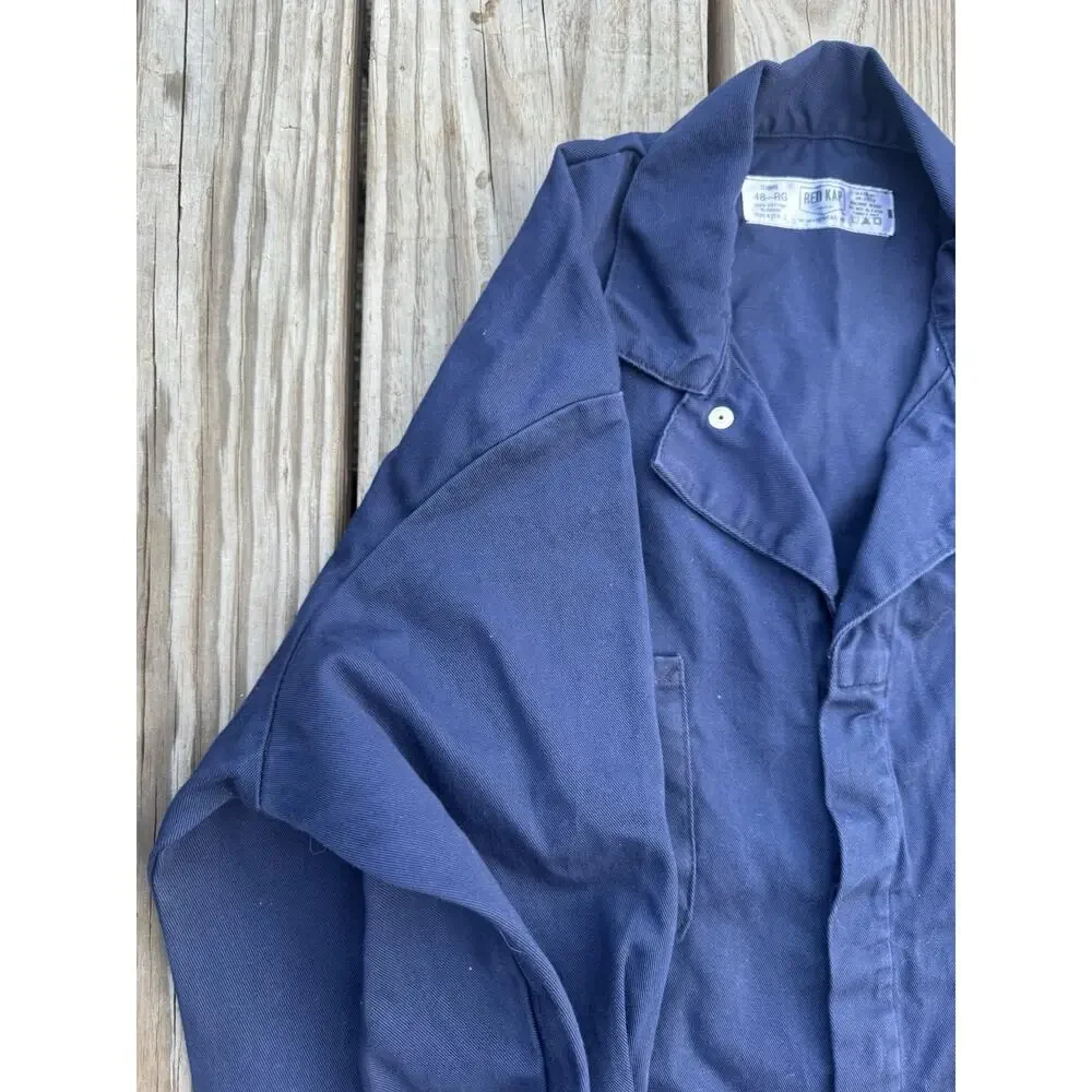 Rivian Red Kap Mechanic Coveralls Navy Blue Work Uniform 48RG 100% Cotton